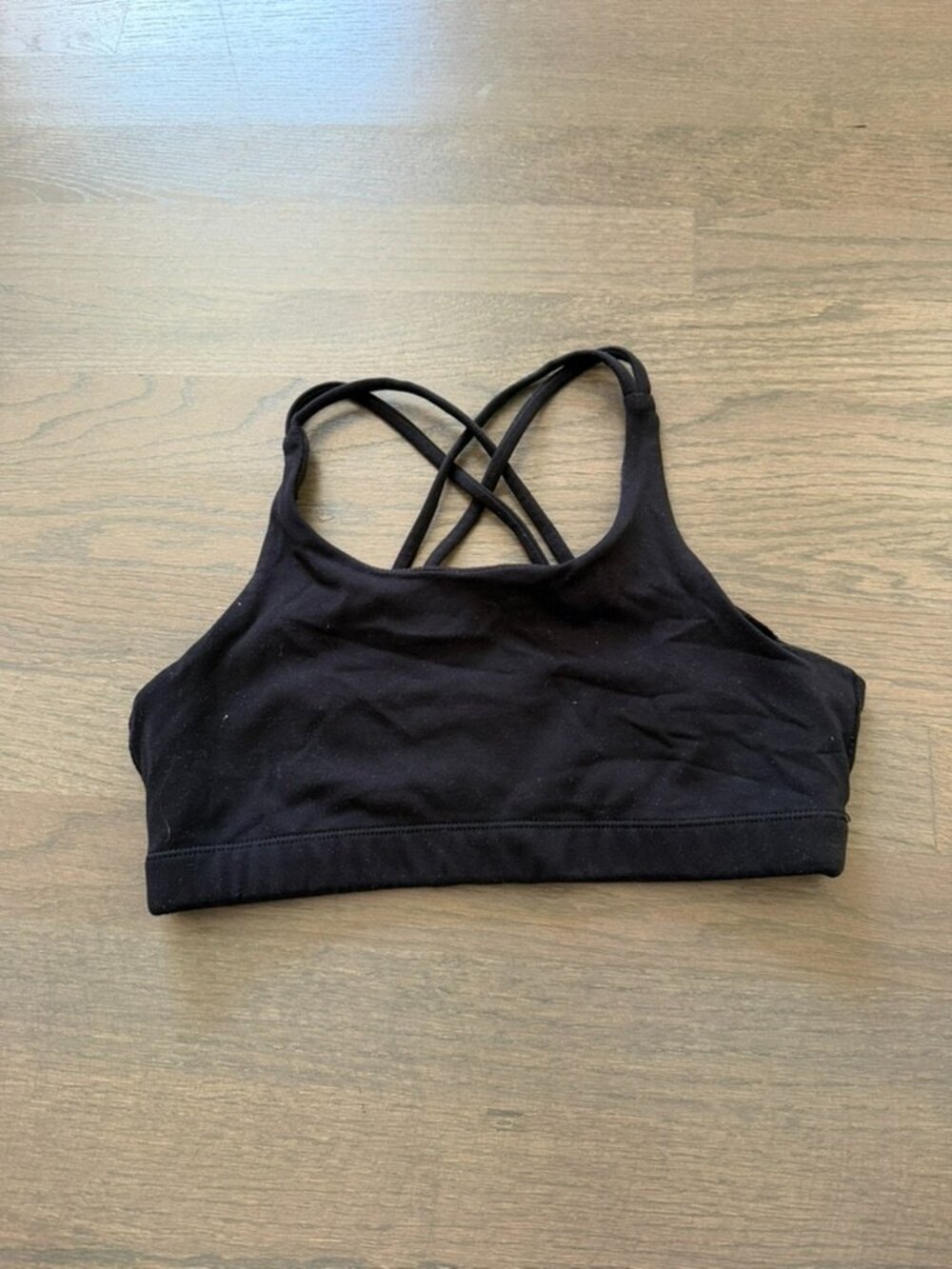 Athleta Black Strappy Light Support Sports Bra Size XS